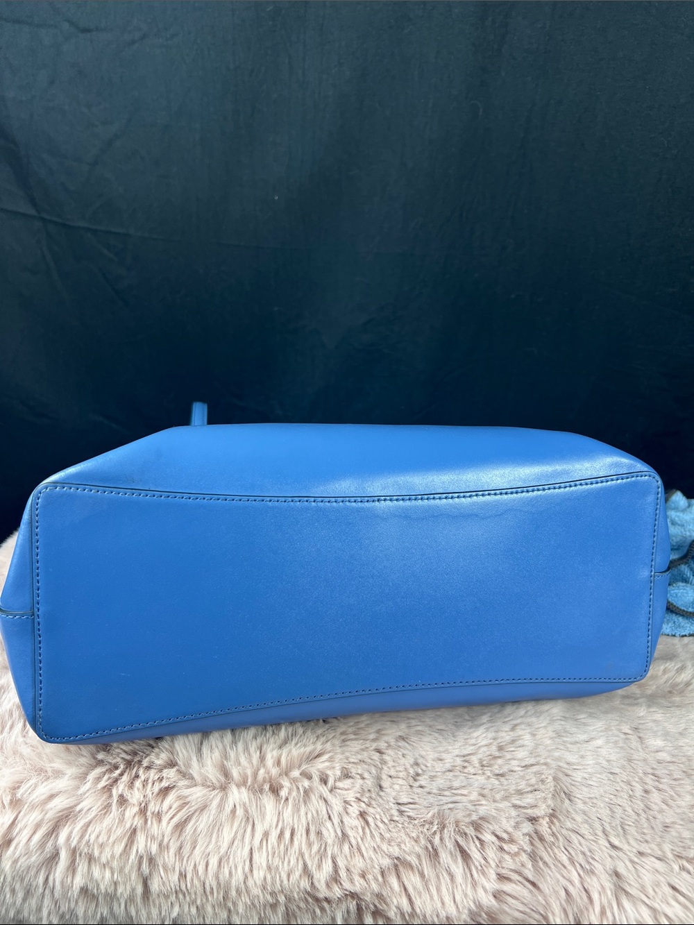 Kate Spade Breanna Smooth Leather Tote Cornflower Blue Large Shoulder Bag | COA - Picture 7 of 13